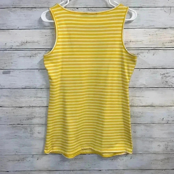 The Limited  Yellow White Stripe Sleeveless Top - Picture 2 of 5